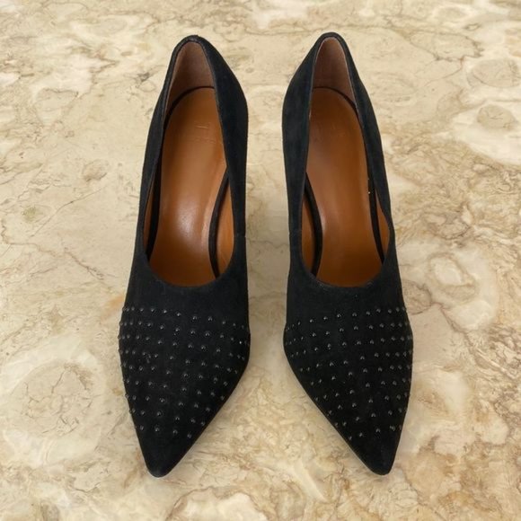 H by Halston Laurel Women's Black Suede Beaded Shoes - Picture 2 of 10